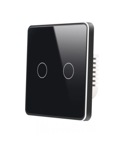 Tuya Wifi Touch Smart Switch (Flat+Metal Frame)  - 2 Gang